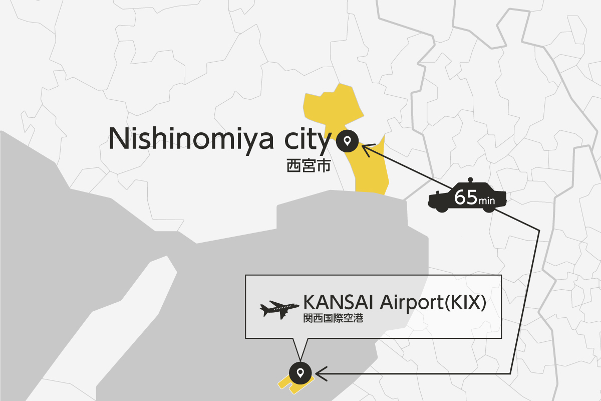 Kansai Airport and Nishinomiya City Private Transfer
