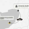 Private transfer map from Universal Studios to KANSAI Airport