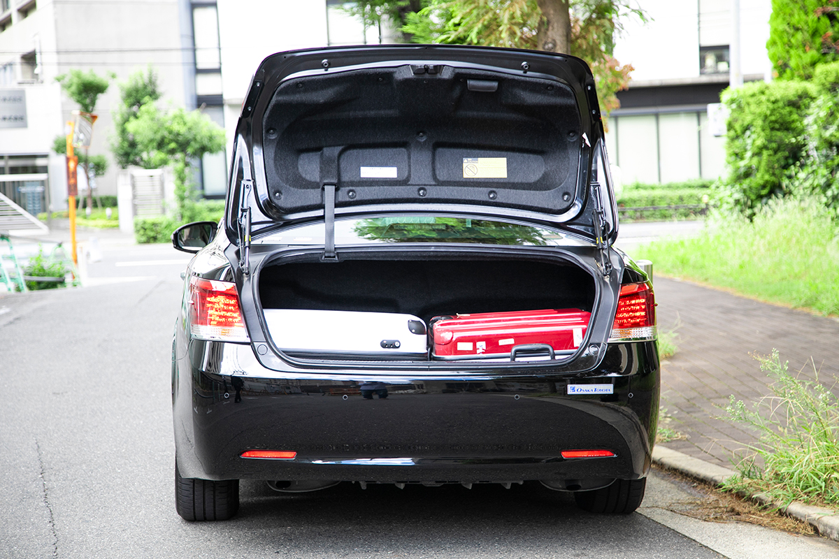 Trunk photo of luxury sedan taxi